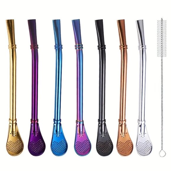 Unbranded Other - Yerba Mate, Loose tea leaves, Bombilla Stainless Steel drinking straws w/filters
